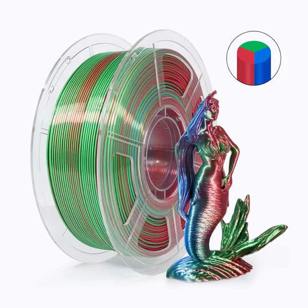 Tri Color Silk PLA - Red/Green/Blue