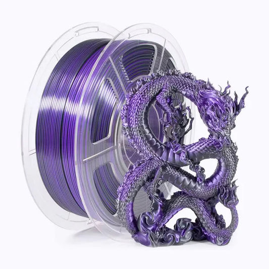 Dual Color Silk PLA - Black/Purple