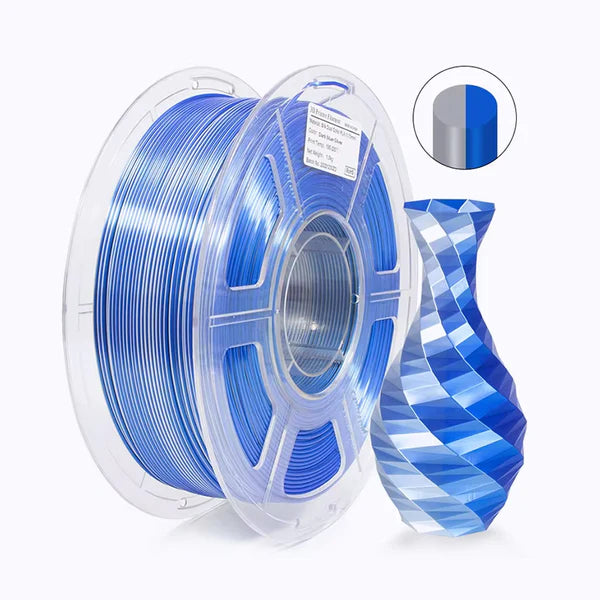 Dual Color Silk PLA - Blue/Silver