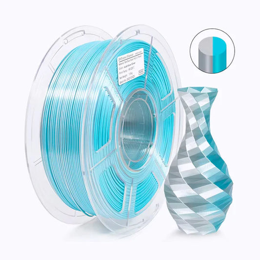 Dual Color Silk PLA - Lake Green/Silver