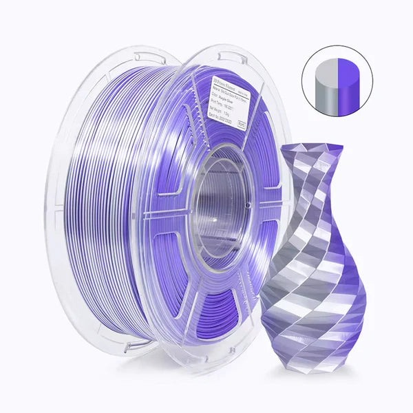 Dual Color Silk PLA - Silver/Purple