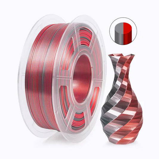 Dual Color Silk PLA - Red/Silver