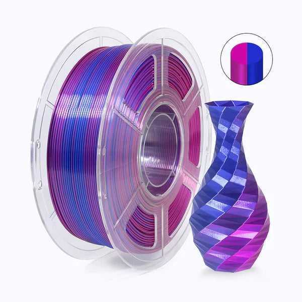 Dual Color Silk PLA - Rose Red/Blue