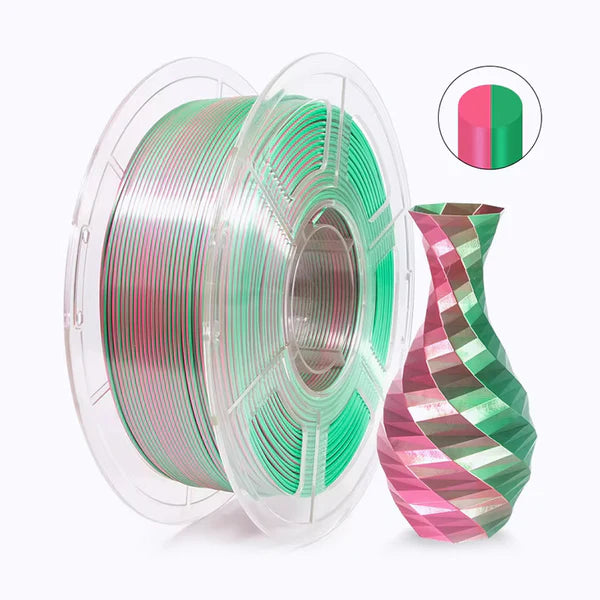 Dual Color Silk PLA - Rose Red/Green