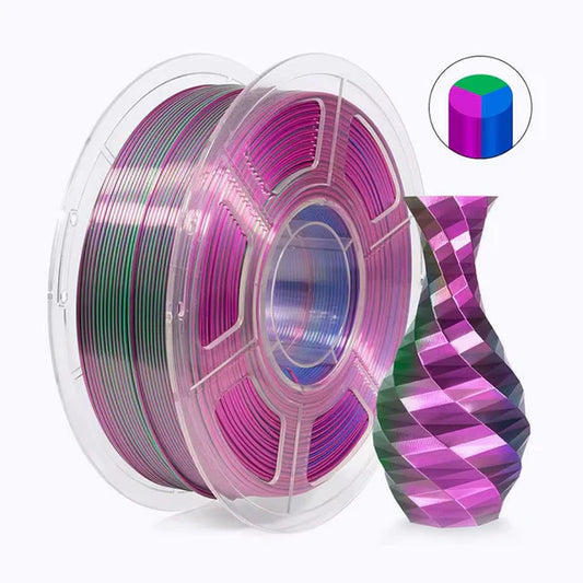 Tri Color Silk PLA - Blue/Green/Purple