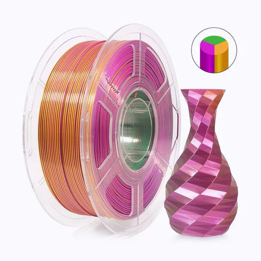 Tri Color Silk PLA - Purple/Green/Gold