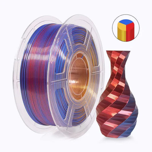 Tri Color Silk PLA - Red/Gold/Blue